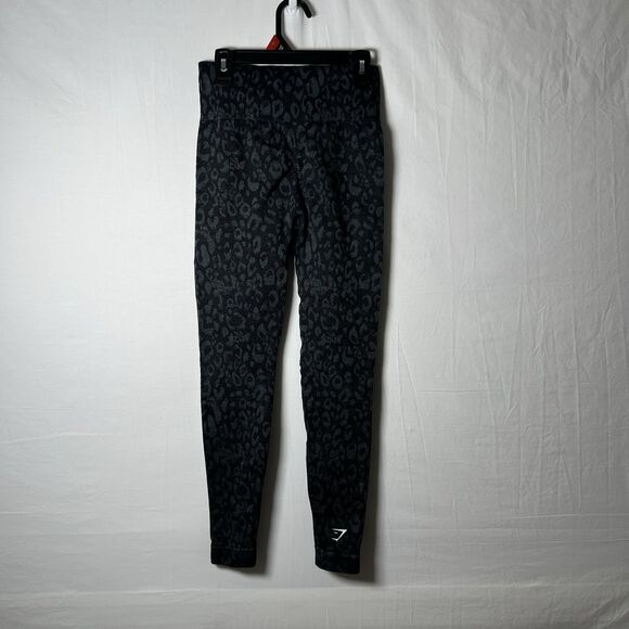 Gymshark Adapt Animal Leopard Black High Waisted Sports Leggings Size Small - Picture 3 of 7